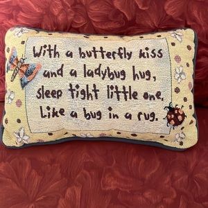 Butterfly & Ladybug “ Pillow for nursery or child’s room